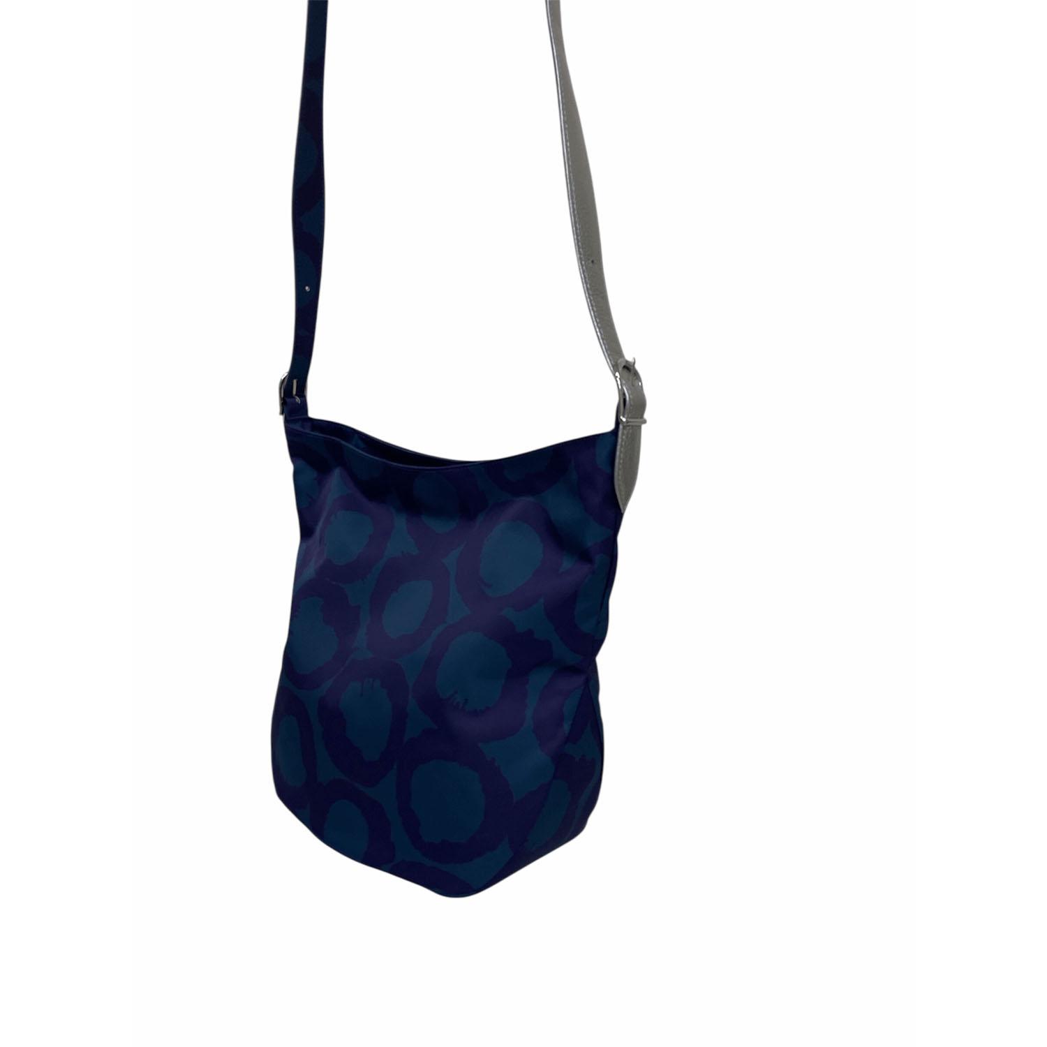 Circle Bucket Shoulder Bag Navy Blue Titanium