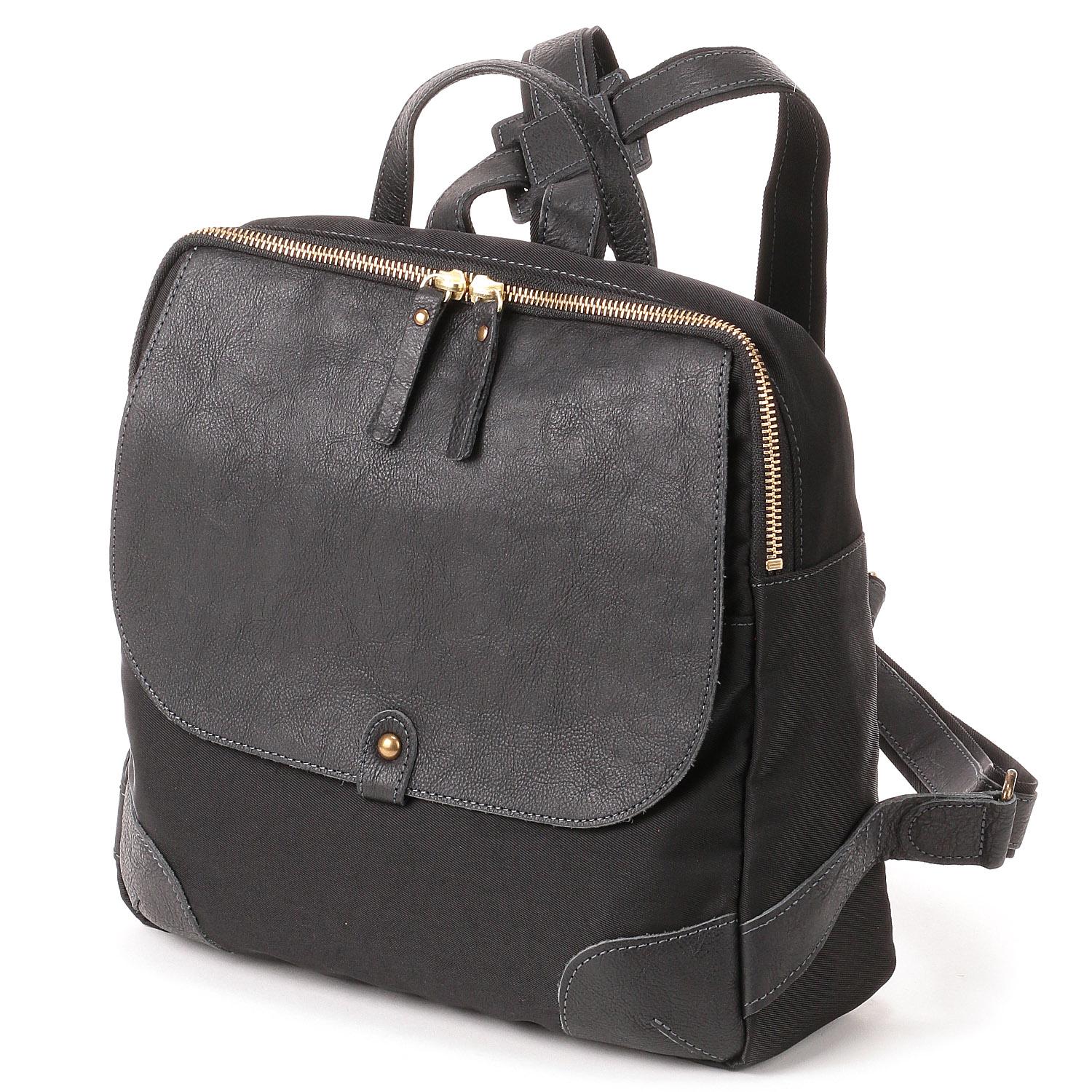 Nylon Backpack with Nume Shrink Finish - Black