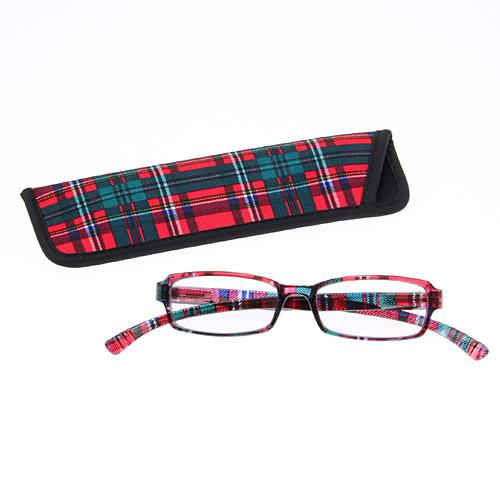 Neck Readers Standard Type Red Check Pattern, 3.5 Diopter