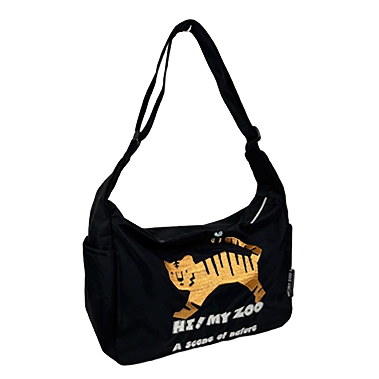 HI! MY ZOO Animal Embroidered Shoulder Bag - Honeybee & Black