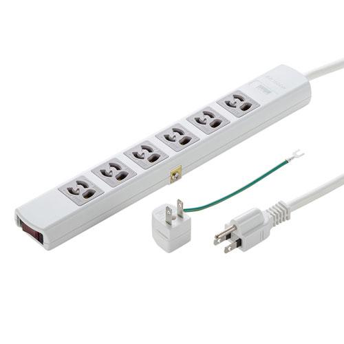 AC125V/15A x 5m Tap (6 outlets / 3-pole / Master Switch / Locking)