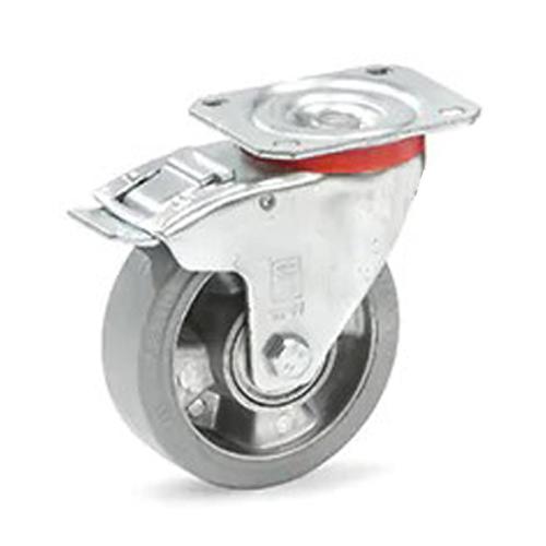 125mm Swivel Casters with Swivel Bracket/Elastic Tires/Brake EA986CL-125 1 piece