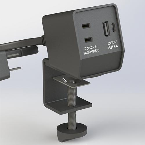 Clamp-on Tap (USB Type A/C, Black)