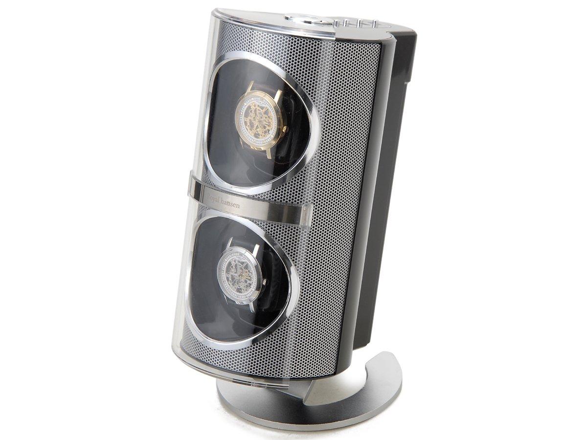 Royal Hausen Winder Watch Winder Machine for 2 Watches Safely Store Your Precious Timepieces Silver SR091SV