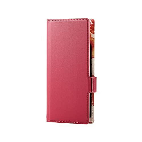 ELECOM Smartphone Case Universal Multi-Case S Size Leather Wallet-Style Magnetic Closure Slide-Type Stand Function Slim Lightweight Floral Pattern Strap Hole Included Deep Pink P-04PLFUSJPND