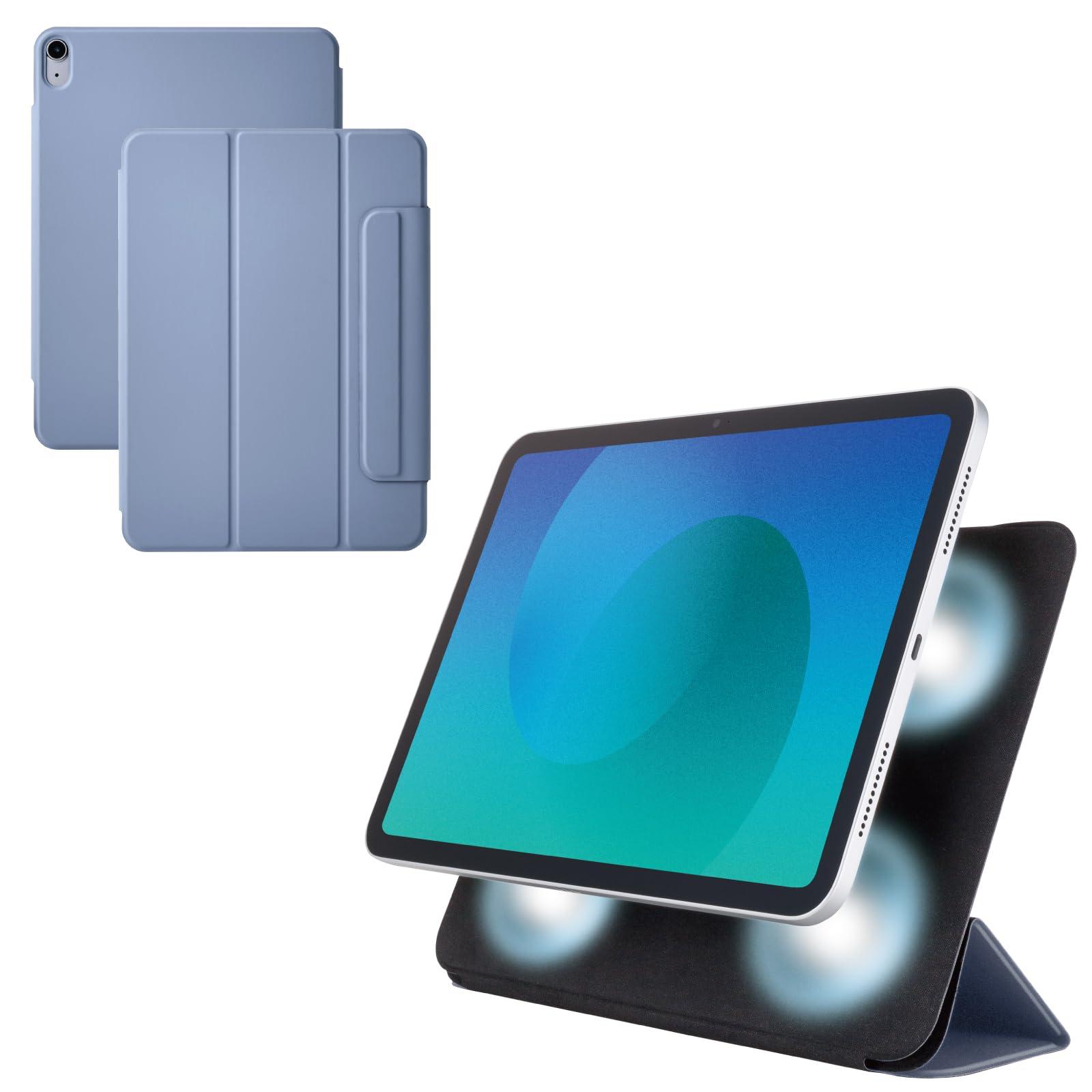 ELECOM 11-inch iPad Air (M3/M2) Flip Case Ultra-Thin Magnetic Attachment Sleep Mode Compatible Blue Gray TB-A25MWVPF2BG