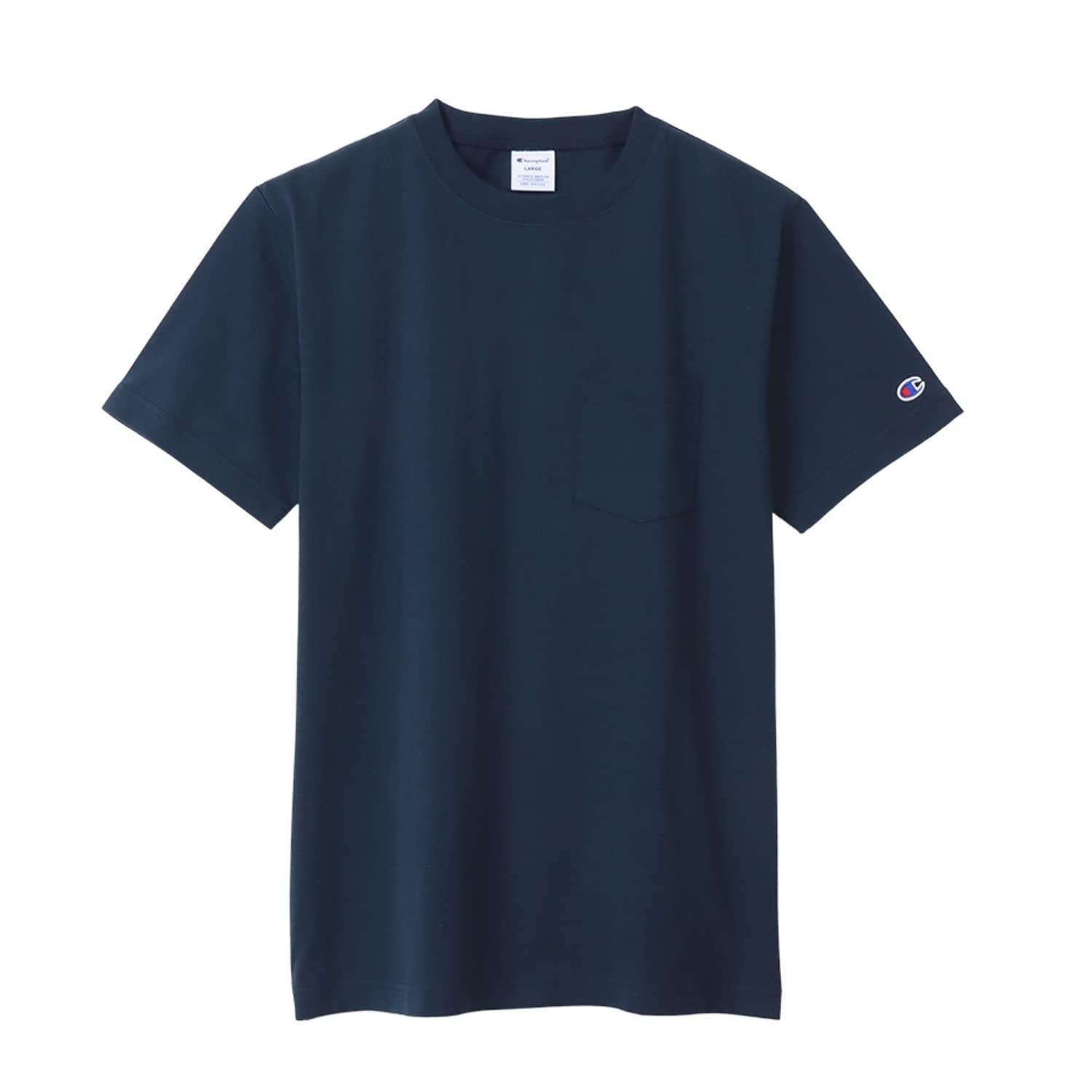 [Champion] Short Sleeve T-Shirt Crew Neck 100% Cotton COTTON USA Short Sleeve Pocket T-Shirt Basic C3-X357 Men's Navy XL