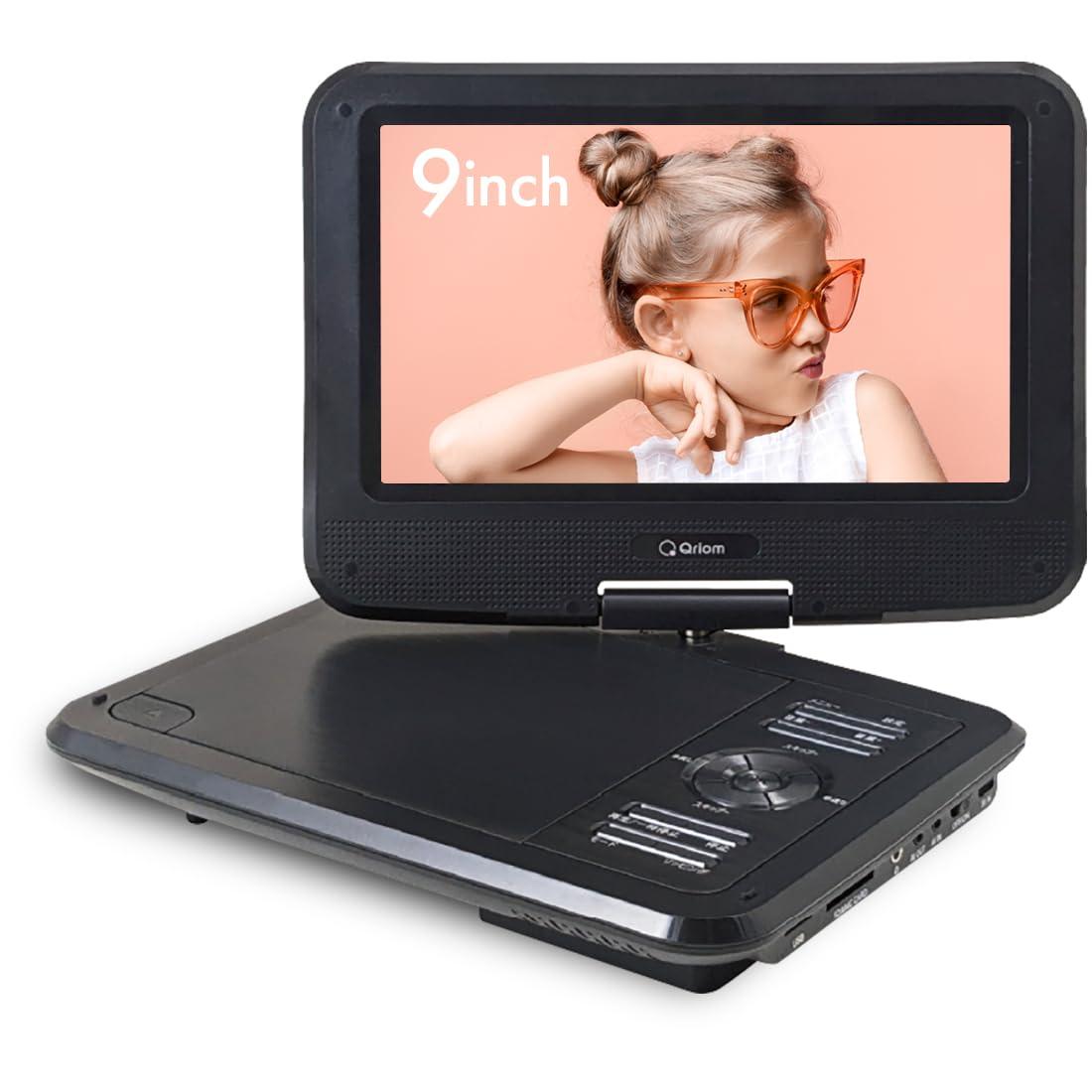 [Yamazen] Portable DVD Player CPRM Compatible 9-inch 4-Way Power Supply Car Mount Bag Included 270° Rotation CD Ripping Function Resume Function Lightweight Remote Control Included CPD-NC90(B)