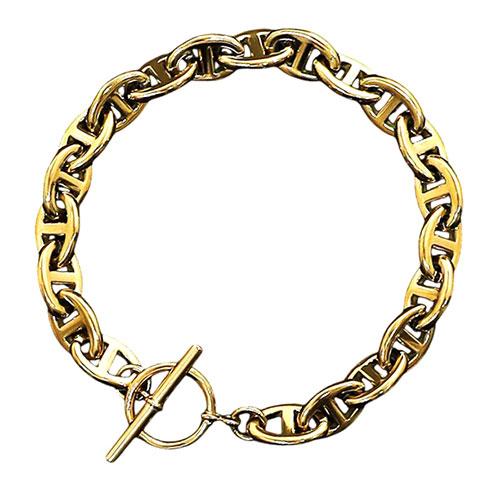 GRANER Stainless Steel Anchor Chain Bracelet Unisex (Men's & Women's) 19cm Gold GR-103
