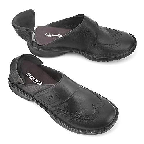 Aiki Teraku Shoes Slip-on/off while standing Open heel design No shoehorn needed For seniors Women's size 25cm Black AIKI70205
