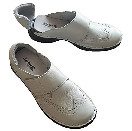 Aiki Teraku Shoes Slip-on/off while standing Open heel design No shoehorn needed For seniors Women's size 25cm White AIKI70250