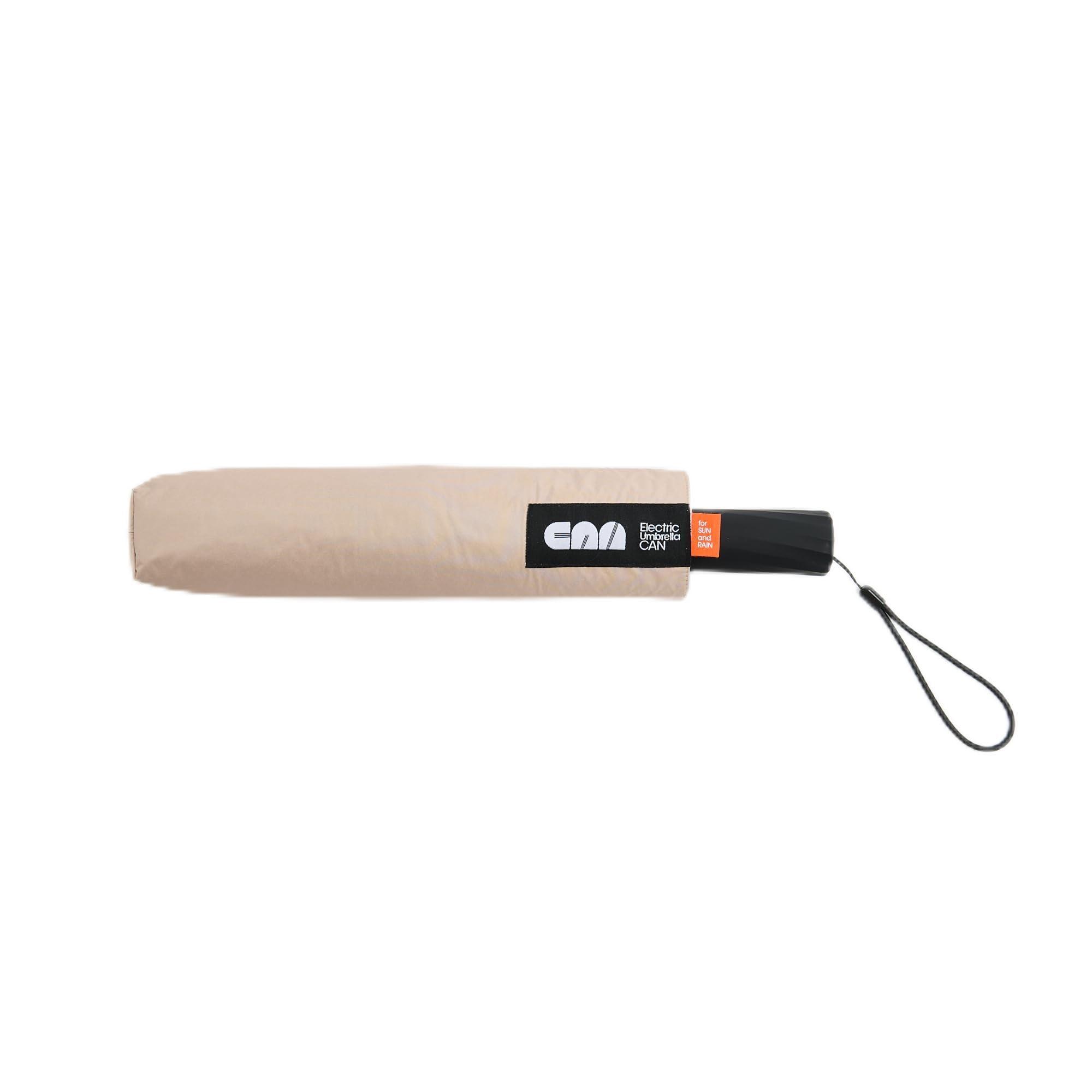 Sangoku 60cm Electric Folding Umbrella CAN Effortless opening and closing with just your thumb Smart umbrella that opens with one hand Gender-neutral design Greige C2100132