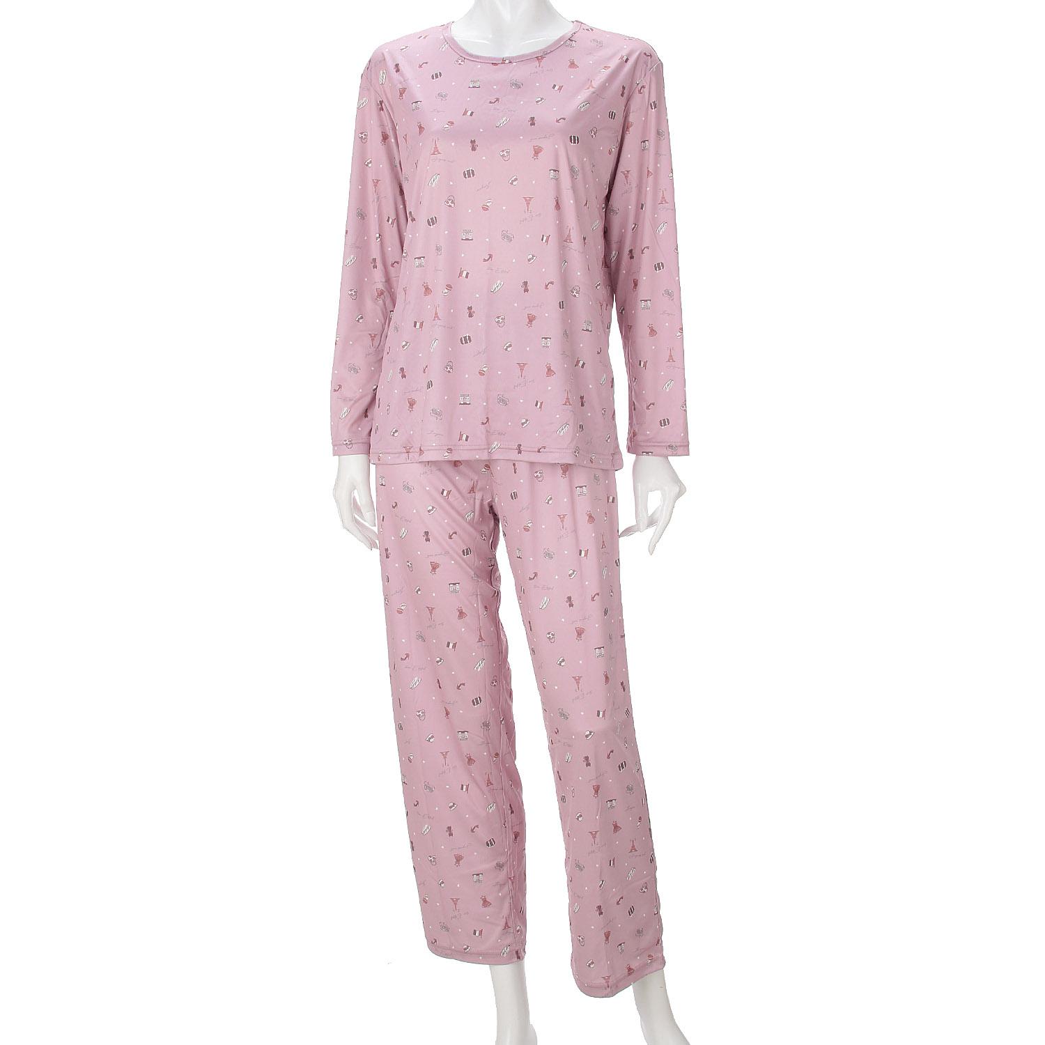 Joyeux Nuit Portable Pajama T-Suit with Pouch Paris Closet Pink M