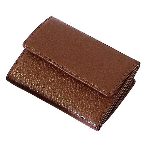 Gadget Link FRUH Italian Leather Tri-Fold Wallet Holds bills without folding A very convenient small wallet Brown GL032