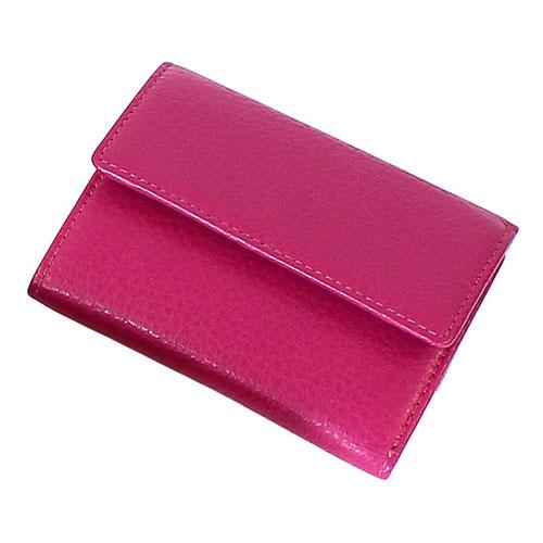 Gadget Link FRUH Italian Leather Tri-Fold Wallet Holds bills without folding A very convenient small wallet Grape GL032