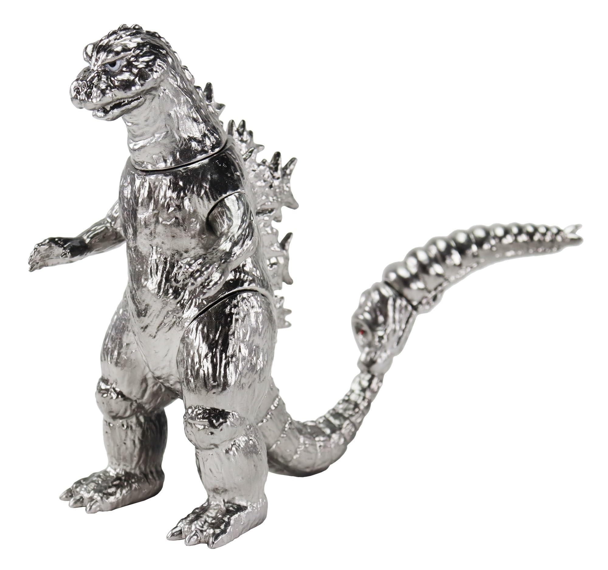 Character Content Production (Ccp) Mid-Size Series Godzilla (1964) Plated Paint Silver Ver. Approx. 120mm PVC Pre-painted Complete Sofubi Figure