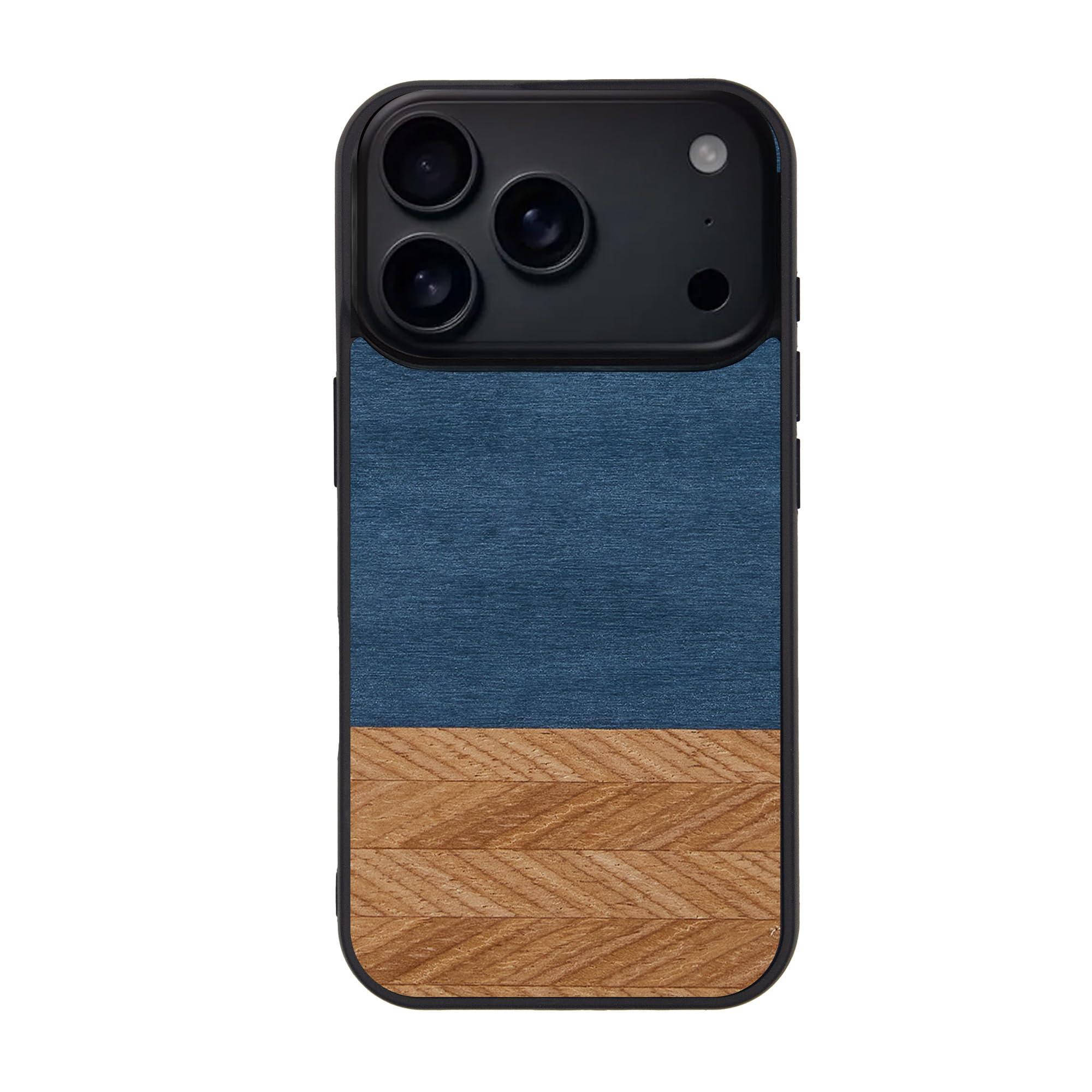 Man & Wood Natural Wood Case for iPhone 16 Pro Denim I28102i16PR