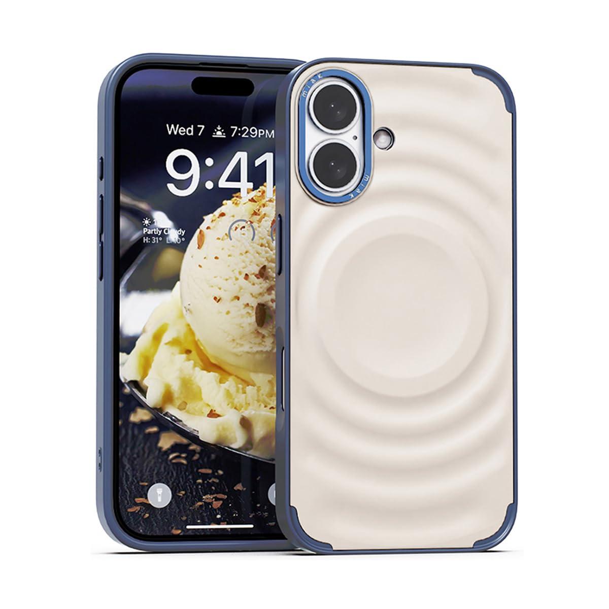 miak Miak SCOOP MagSafe-Compatible Case with 3D Ice Cream Motif Design for iPhone 16 Salted Vanilla MA27620i16