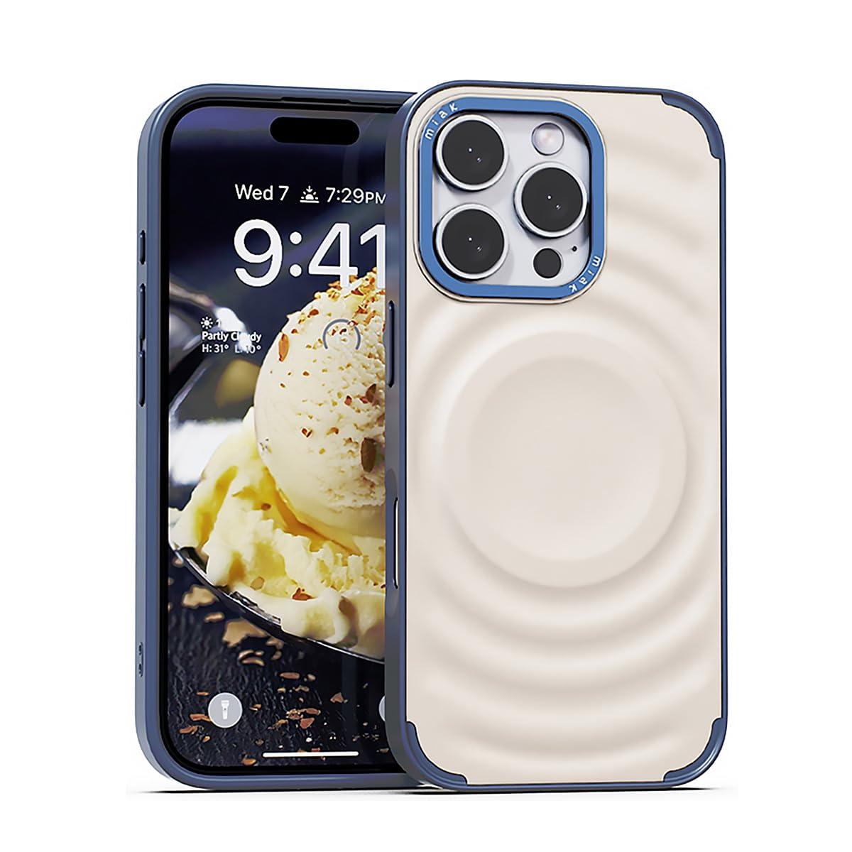miak Miak SCOOP MagSafe-Compatible Case with 3D Ice Cream Motif Design for iPhone 16 Pro Salted Vanilla MA27621i16PR