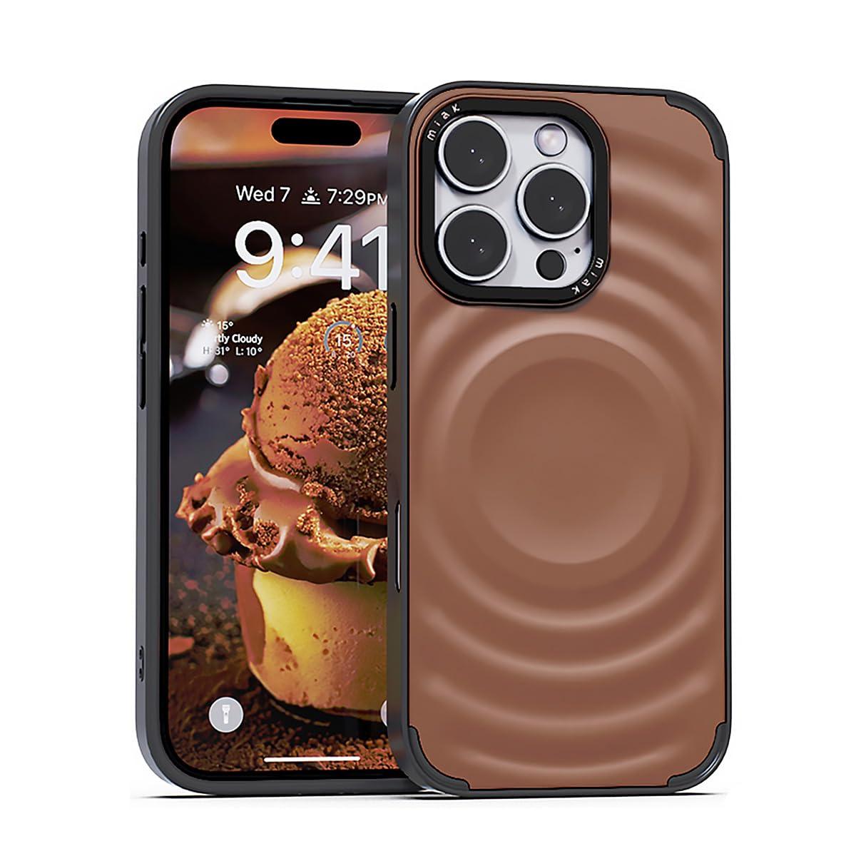 miak Miak SCOOP MagSafe-Compatible Case with 3D Ice Cream Motif Design for iPhone 16 Pro Max Mocha Mousse MA27630i16PM