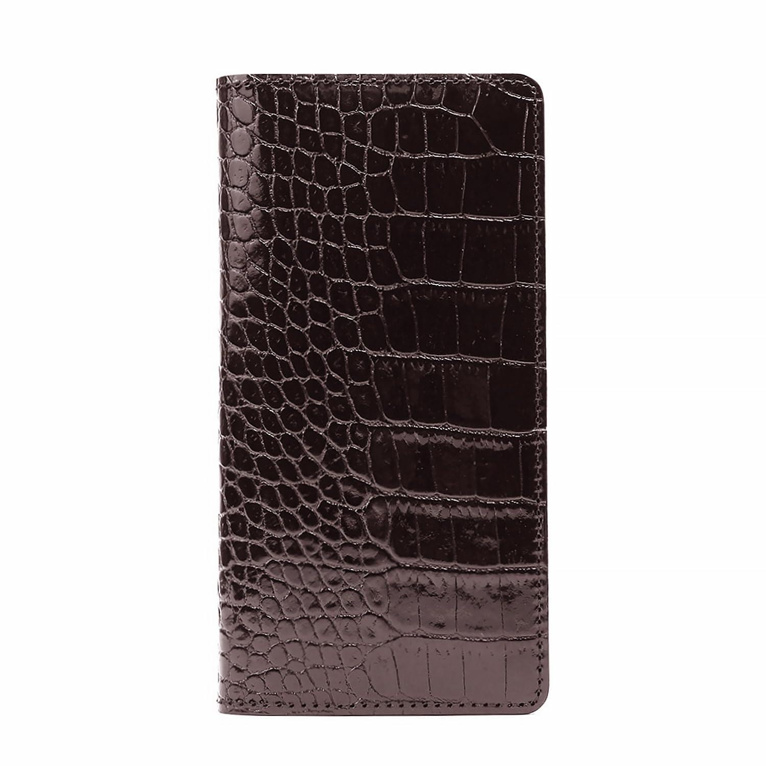 ABBI SIGNATURE iPhone Air Case Wallet Style Made in Japan Italian Genuine Leather LIPARI [MagSafe Compatible Crocodile Embossed Vegetable-Tanned Leather Handcrafted by Leather Artisans Wireless Charging Compatible] ABS27769i17A Dark...