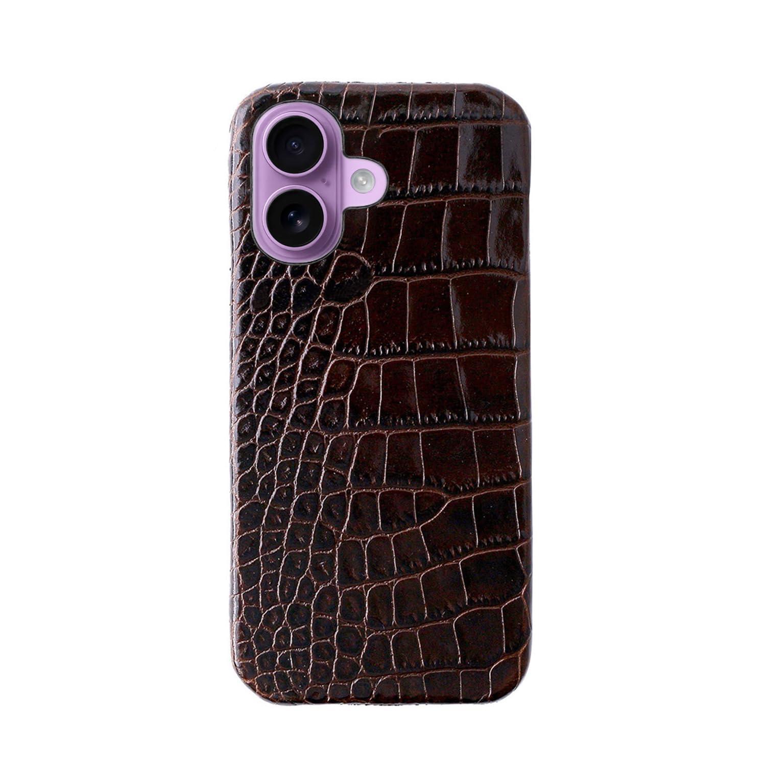 ABBI SIGNATURE LIPARI Italian Leather MagSafe-Compatible Back Cover for iPhone 17 Dark Brown ABS27780i17
