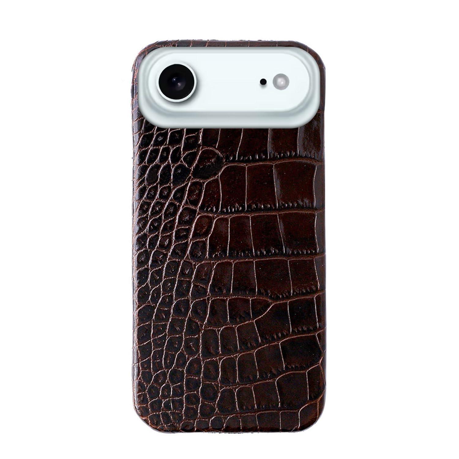 ABBI SIGNATURE LIPARI Italian Leather MagSafe-Compatible Back Cover for iPhone 17 Air Dark Brown ABS27781i17A