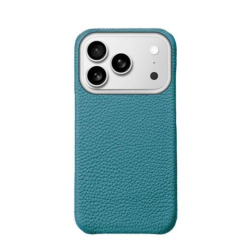 ABBI SIGNATURE Shrunken Calf Leather MagSafe-Compatible Back Cover for iPhone 17 Pro Cerulean Blue ABS27838i17PR