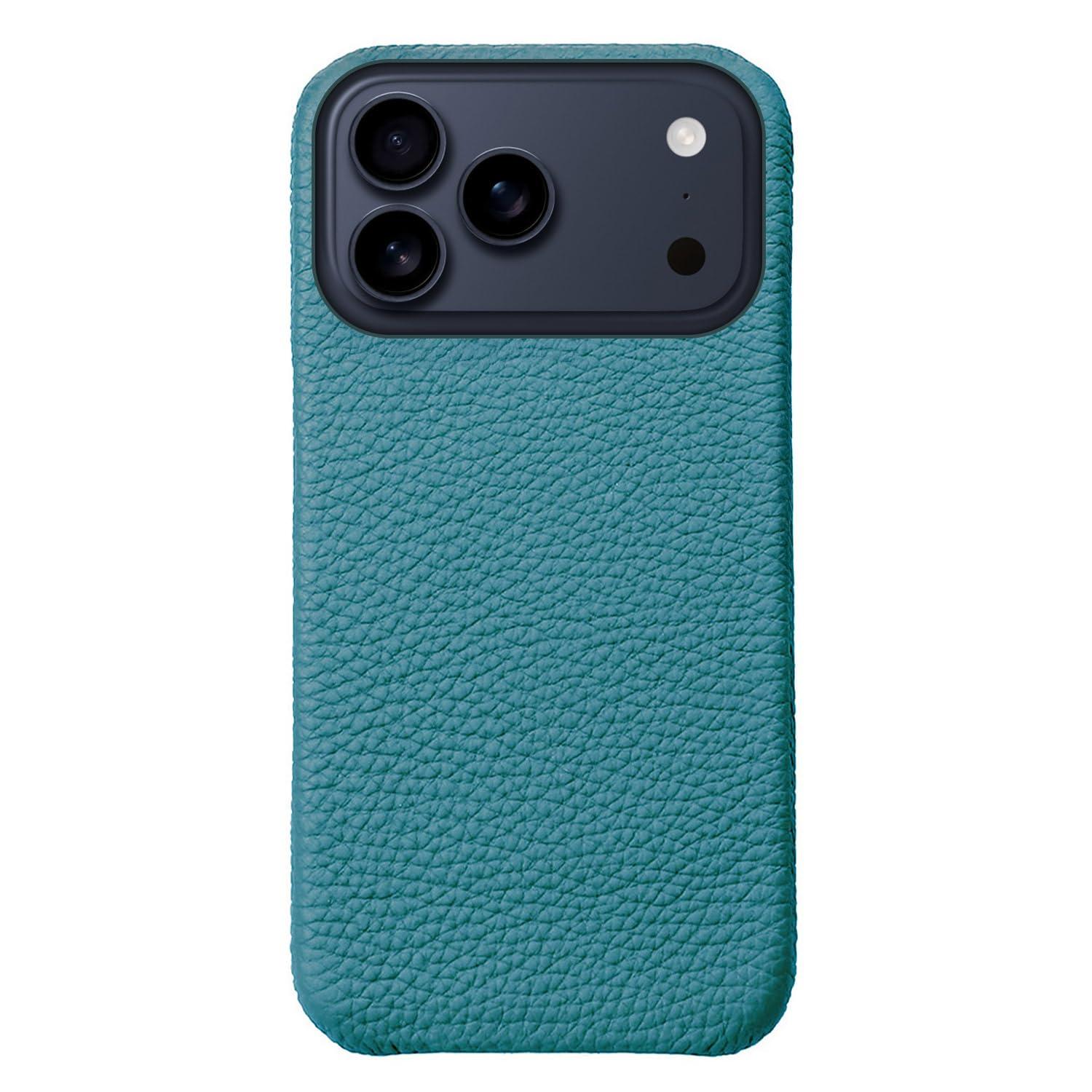 ABBI SIGNATURE Shrunken Calf Leather MagSafe-Compatible Back Cover for iPhone 17 Pro Max Cerulean Blue ABS27839i17PM