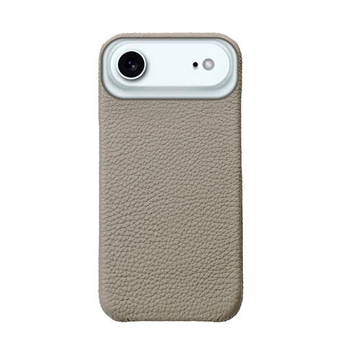 ABBI SIGNATURE Shrunken Calf Leather MagSafe-Compatible Back Cover for iPhone 17 Air Greige ABS27845i17A