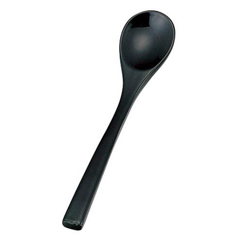 Yamaco Yumi Professional Use Genuine Lacquer Chawanmushi Spoon Black yamaco08325X5