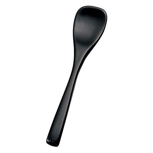 Yamaco Yumi Professional Use Genuine Lacquer Dessert Spoon Large Black yamaco08328X5