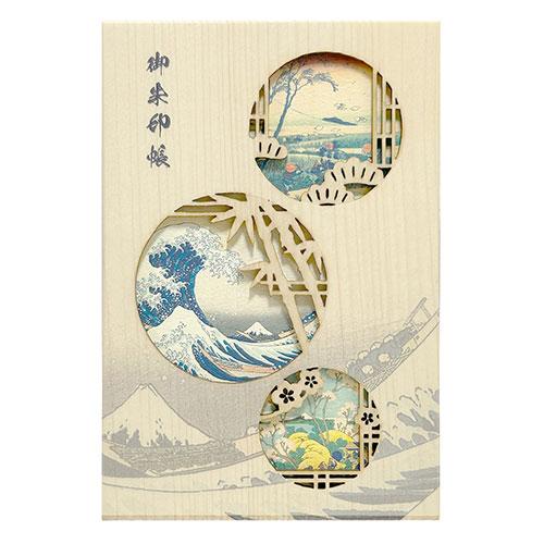 Momi 100 Goshuin Album Natural Wood (Fir/Spruce) “Katsushika Hokusai” Your companion for sacred goshuin pilgrimages MADE IN JAPAN GB-UKI-01