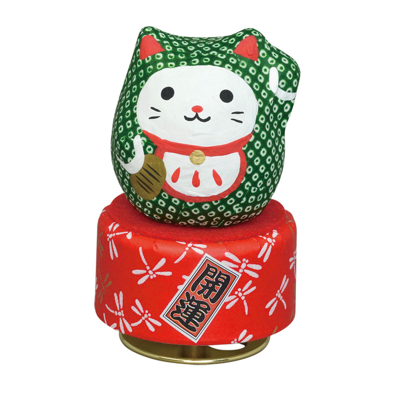 Lucky Daruma Cat Music Box