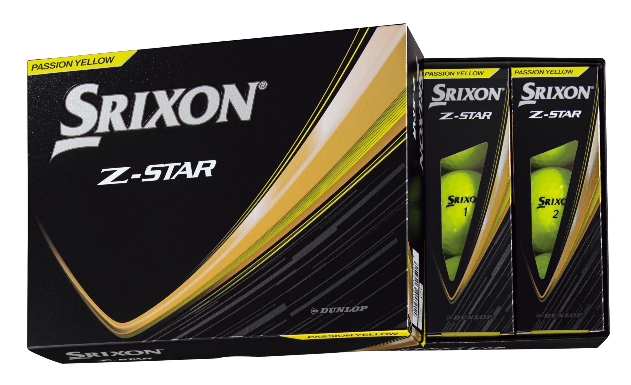 Dunlop Sports Marketing Srixon Z-STAR Golf Balls, 2025 Model, Premium Passion Yellow, 10360220, 1 Box (12 Balls)