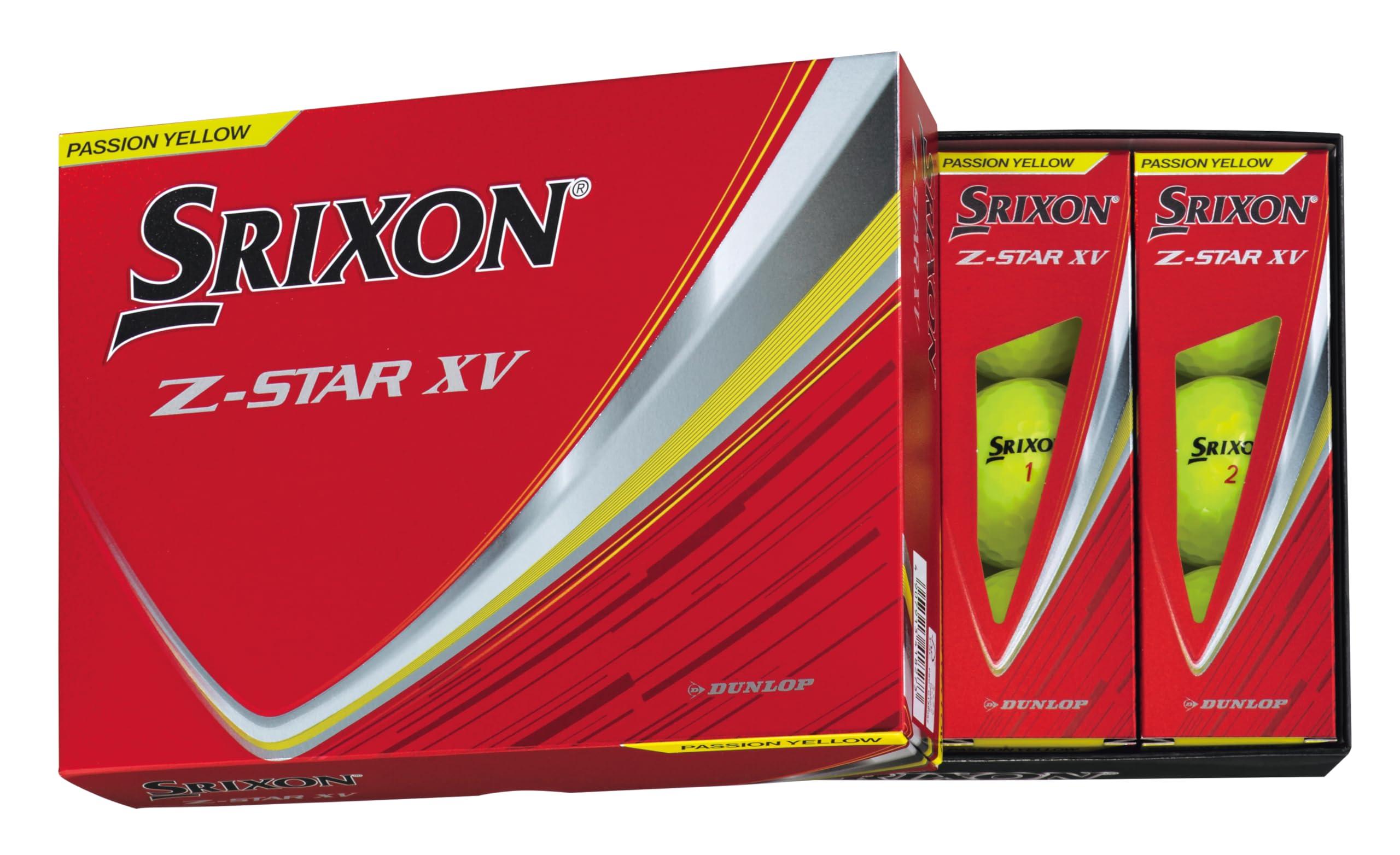 Dunlop Sports Marketing Srixon Z-STAR Golf Balls, 2025 Model XV, Premium Passion Yellow, 10360232, 1 Box (12 Balls)