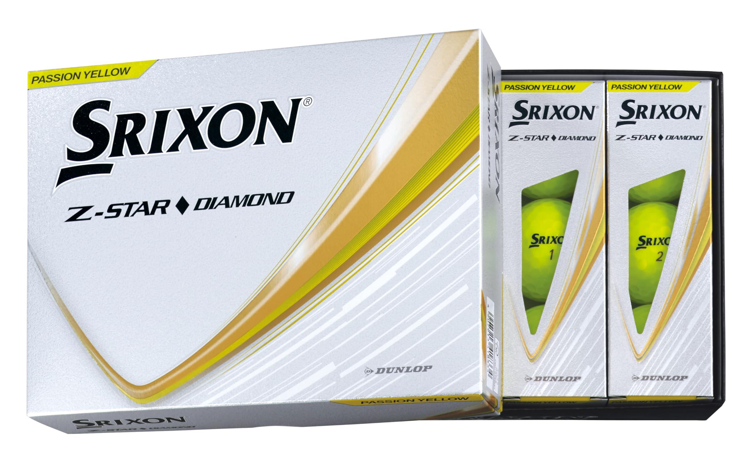 Dunlop Sports Marketing Srixon Z-STAR Golf Balls, 2025 Model, Diamond Premium Passion Yellow, 10360238, 1 Box (12 Balls)