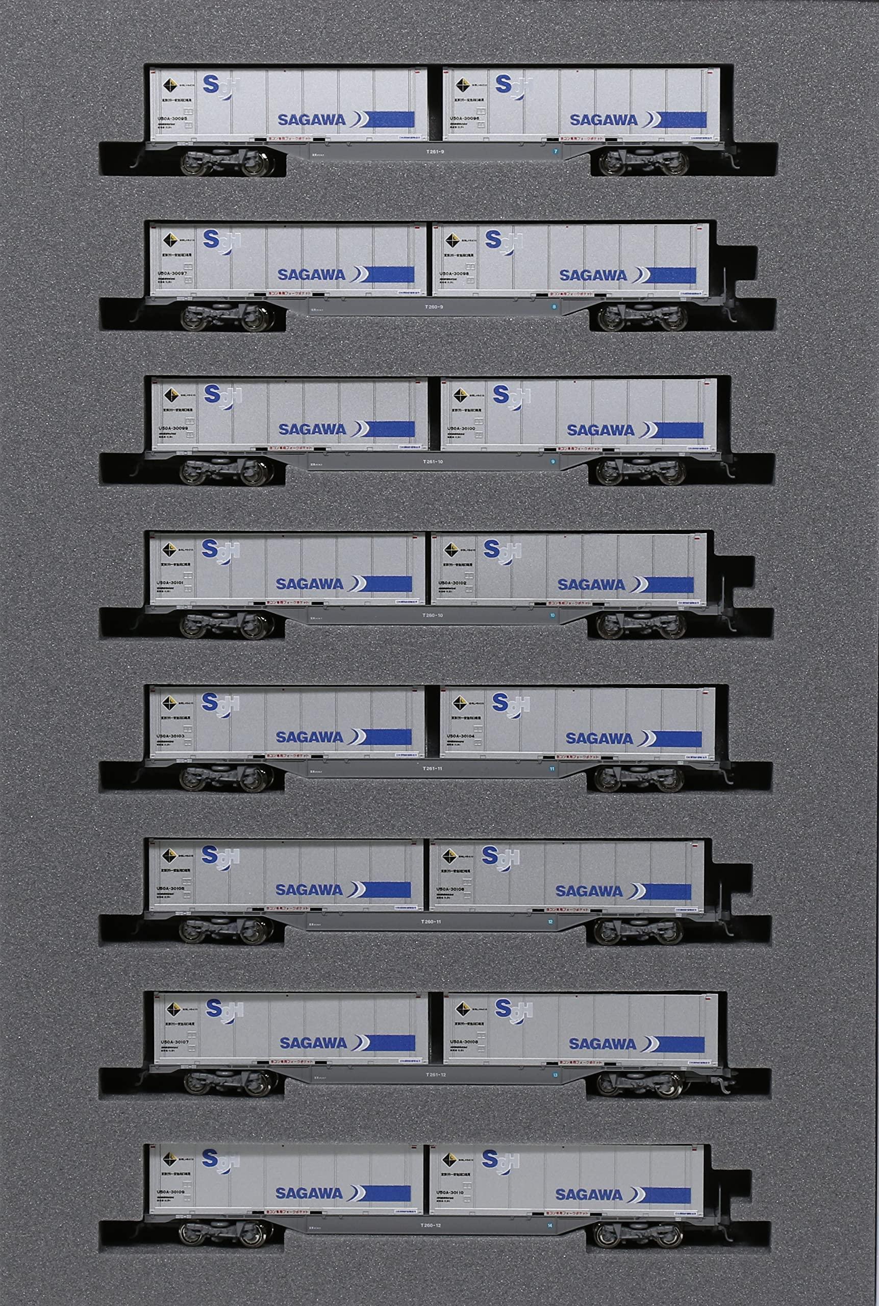 KATO N Gauge M250 Series Super Rail Cargo U50A Container Loading Extension Set B 8-Car Set Railroad Model Electric Train 10-1723