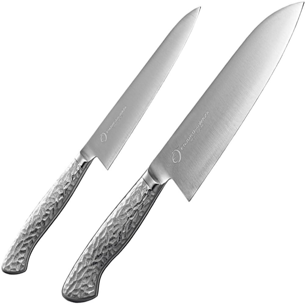 Yokoyama Swallow-Matured Craftsmanship All-Stainless Steel Petty Knife 150mm・Santoku Knife 180mm EJRK-3500