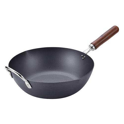Yokoyama Yanagi-Juku Craftsmanship Nitrided Skillet 30cm IH200V Induction Cooker Compatible Nitrided finish for rust resistance despite being iron CTT-1200