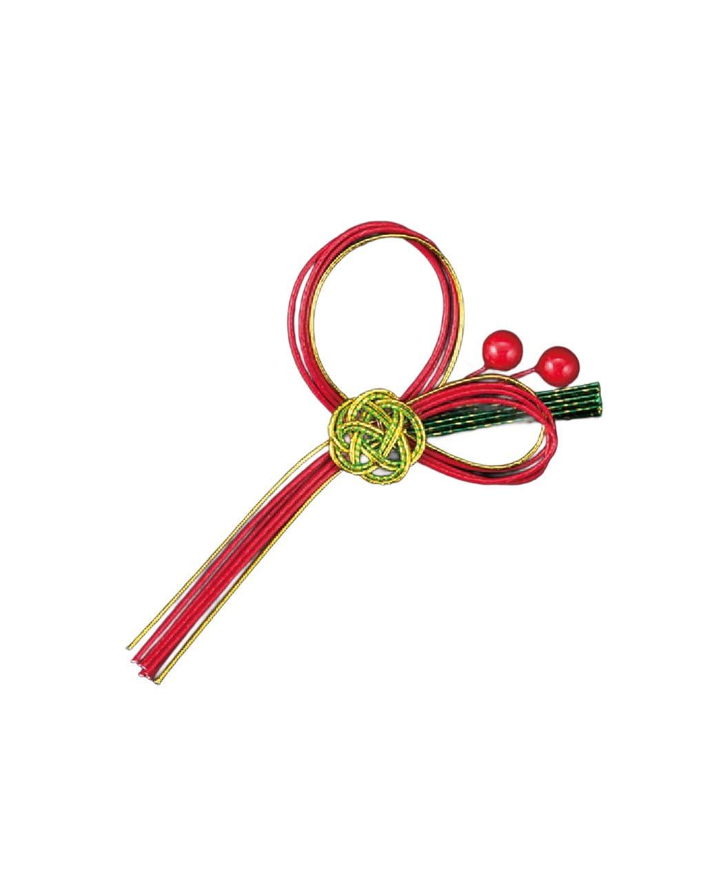 Yamaco Yumi Commercial Use Mizuhiki Celebration Decorations Pine & Plum/Nandina (with Double-Sided Tape) (100-Piece Pack) yamaco26094