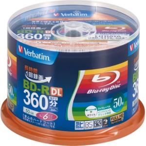 Verbatim Verbatim Single-Recording Blu-ray Disc BD-R 50GB 50-Pack White Printable Single-Sided Dual-Layer 1-6x Speed VBR260RP50SV1