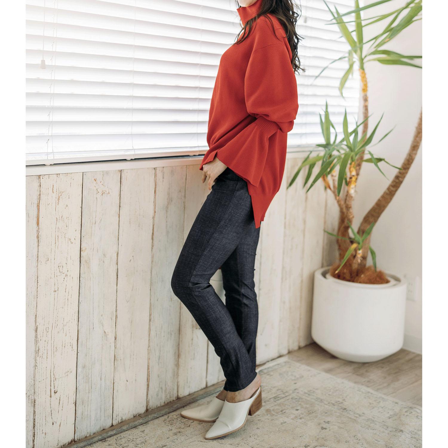 210 Bobson Denim High-Tension Slim Pants, Black, LL (2L)