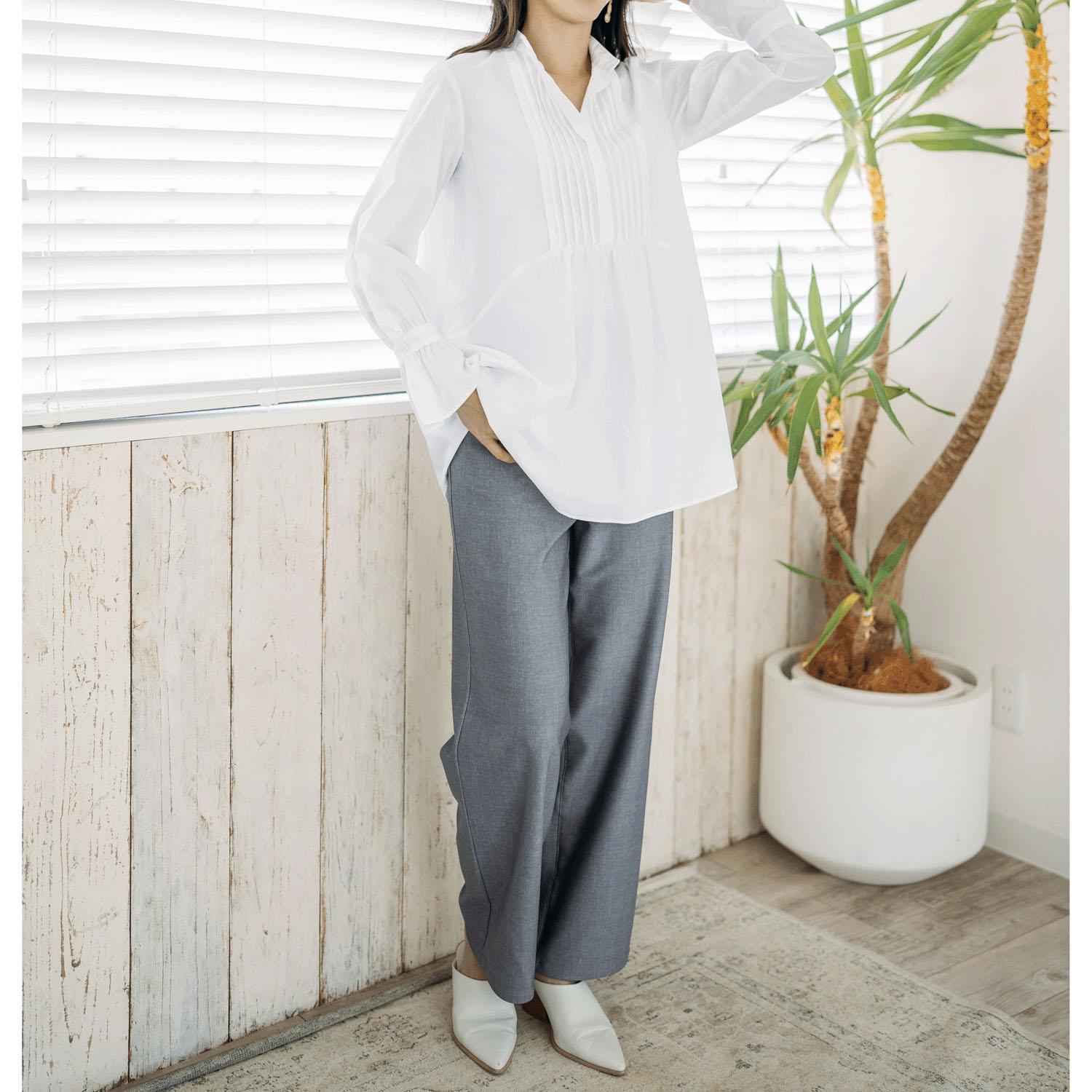 210 Bobson Denim High-Tension Semi-Wide Pants, Gray, LL (2L)