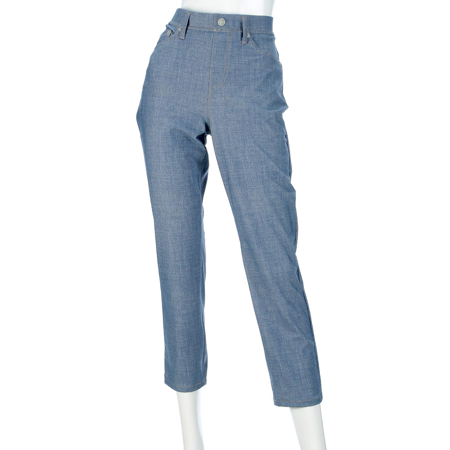 210 Bobson Denim Print Summer High-Tension Ankle Tapered Bleach M