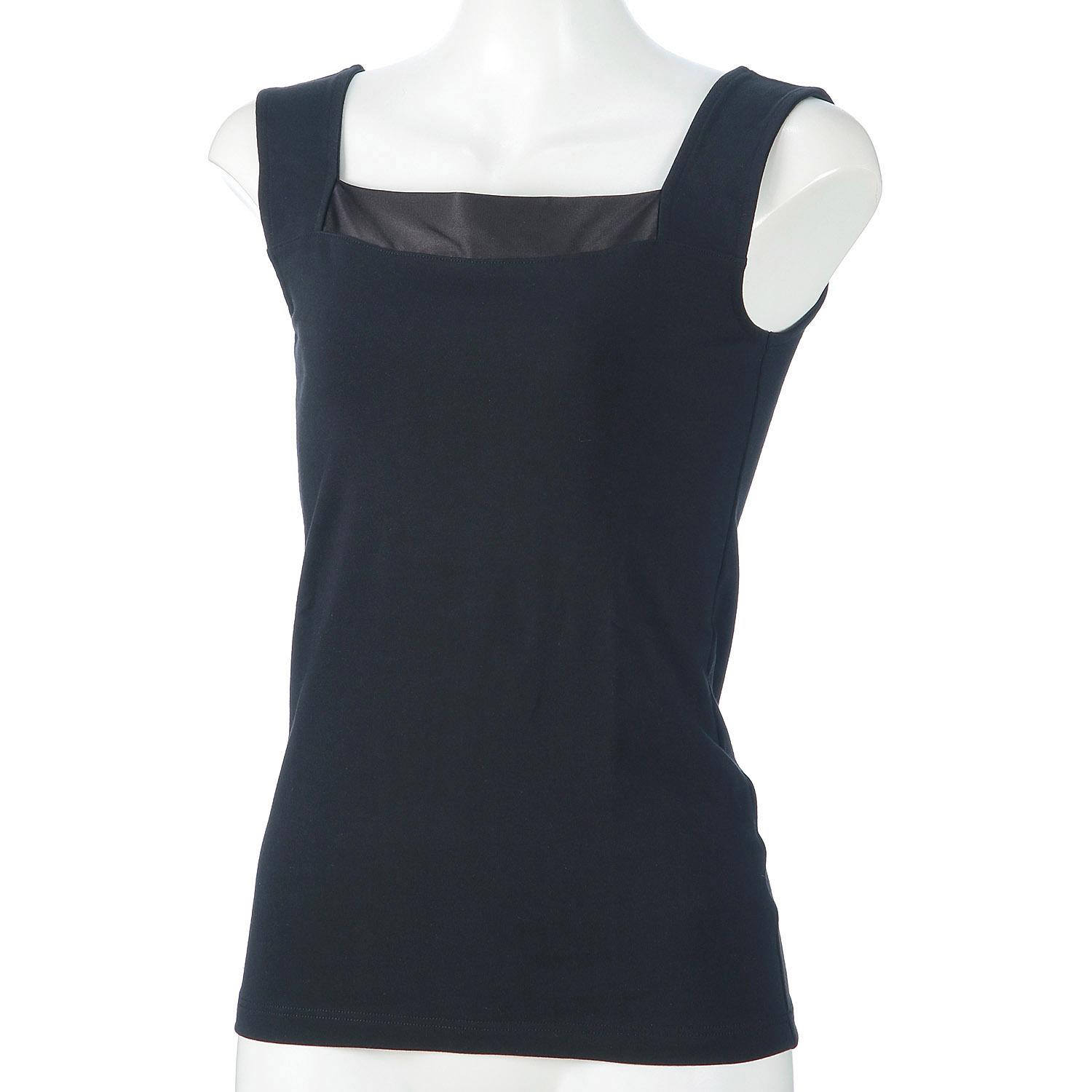 Jouille Satin-Panel 2-Way Tank Top - Black - M