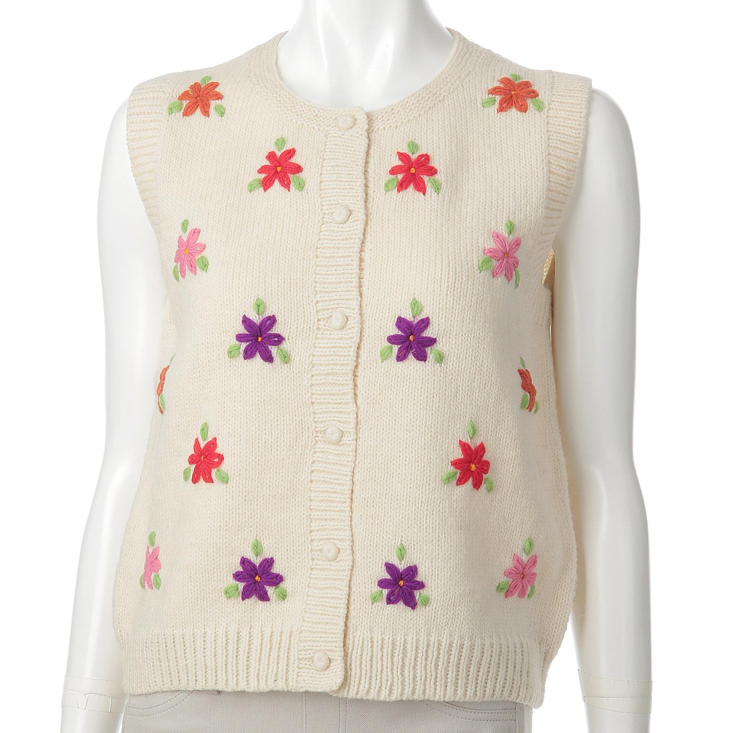 ESTELLE Floral Crew Neck Vest Off-White M