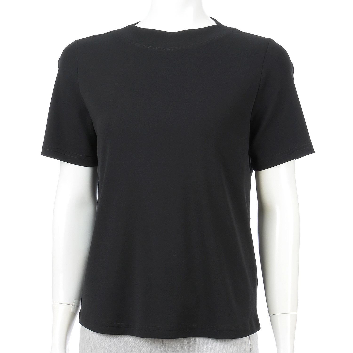 Short-Sleeve Boat Neck T-Shirt, Black, L