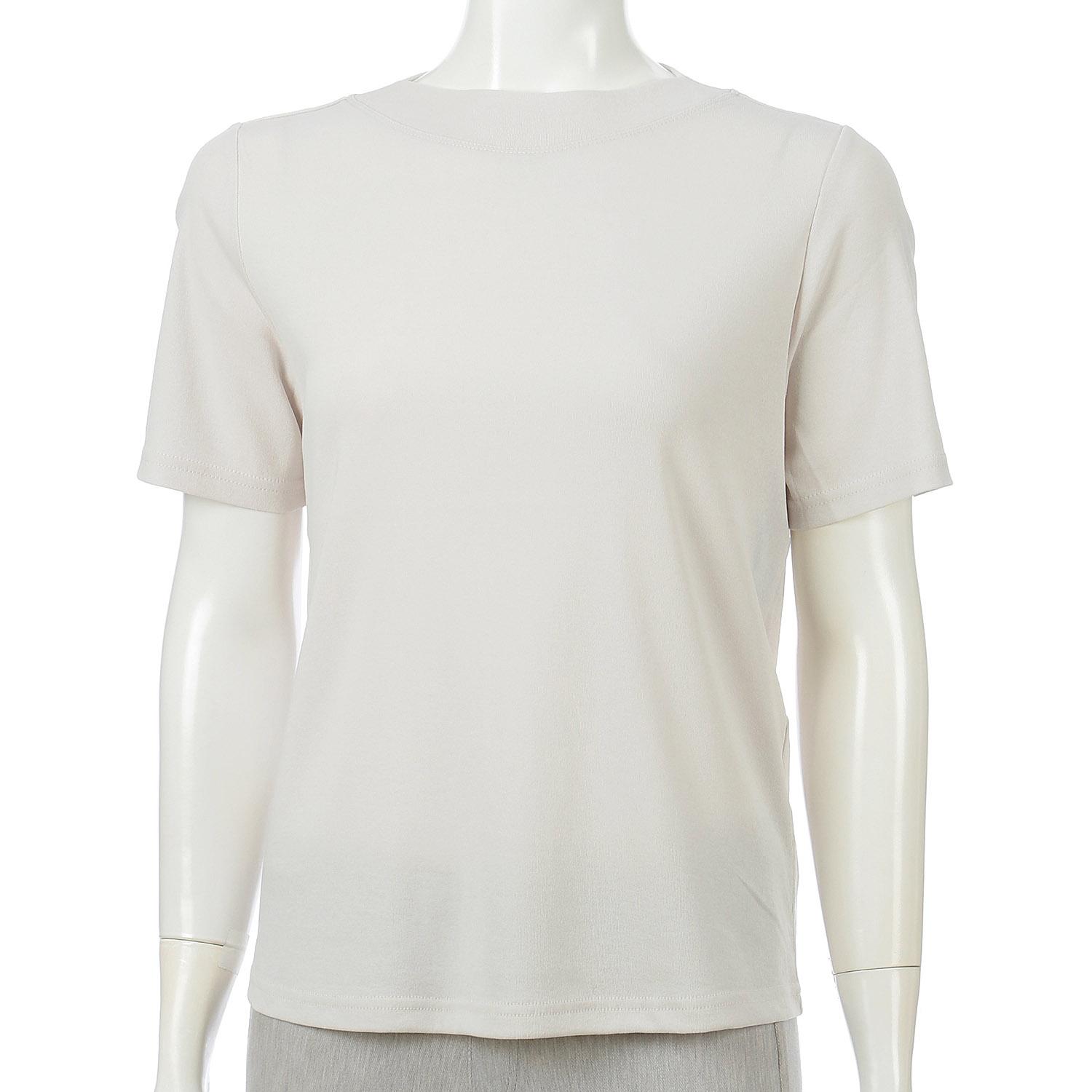 Short-Sleeve Boat Neck T-Shirt, Light Gray, M