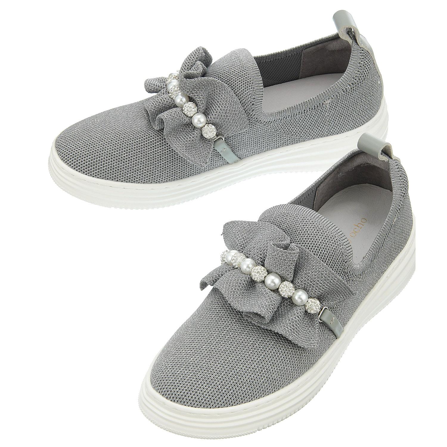 Pearl Frill Shoes 52-J52-28 Gray 23.5 cm